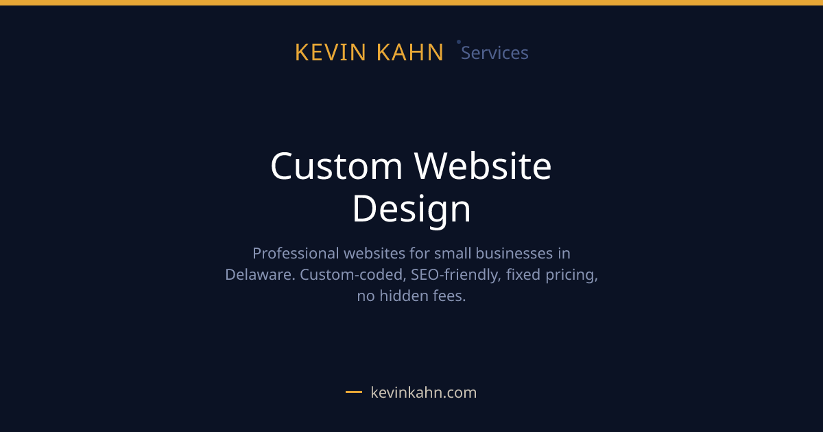Custom Website Design Services | Small Business Web Design Delaware